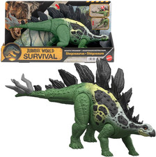 Jurassic World Dinosaur Figure Toy, Gigantic Thrashers Large Stegosaurus with 2