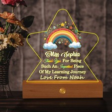 Custom Appreciation Gift for Teachers from Students, Acrylic LED Night Light