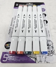 Primeart Marker Fabric Markers Fine & Broad Tips Red Orange Green Blue