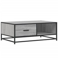 Couchtisch Grau Sonoma 90X57X35 Cm Spanplatte Und Metall