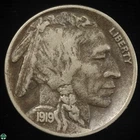 1919-P Buffalo Nickel Extra Fine Details: Dark