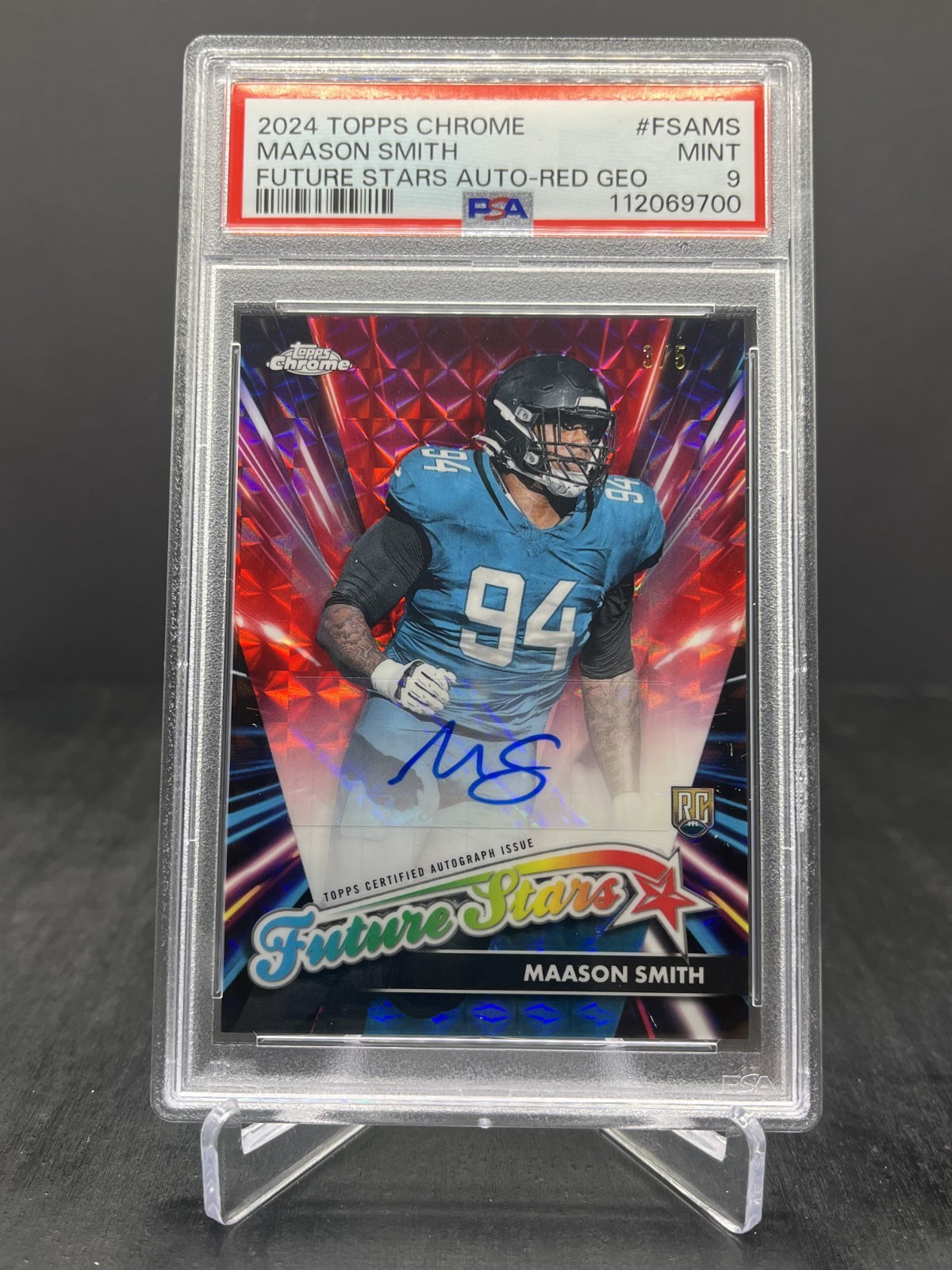 Maason Smith Topps Chrome Future Stars Autographs #FSAMS Red Geometric