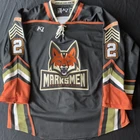 Fayetteville Marksmen Game Worn Used Hockey Jersey Kodi Schwarz SPHL