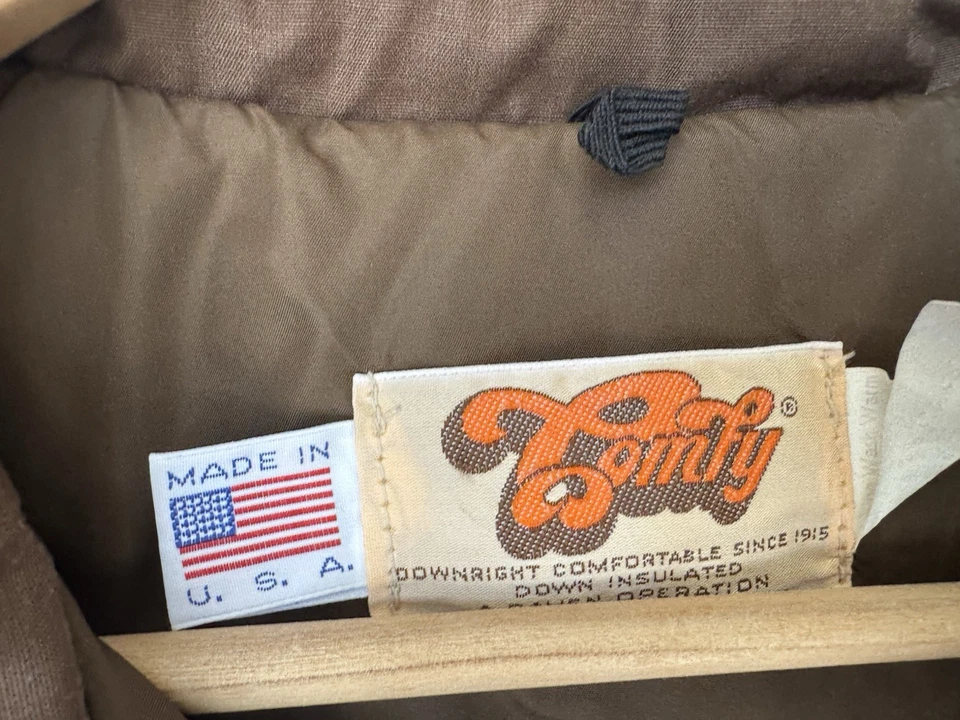 Abrigo Chaqueta Acolchada De Colección Cómoda Para Hombre Mediana Marrón EE. UU. Foto 3 de 4