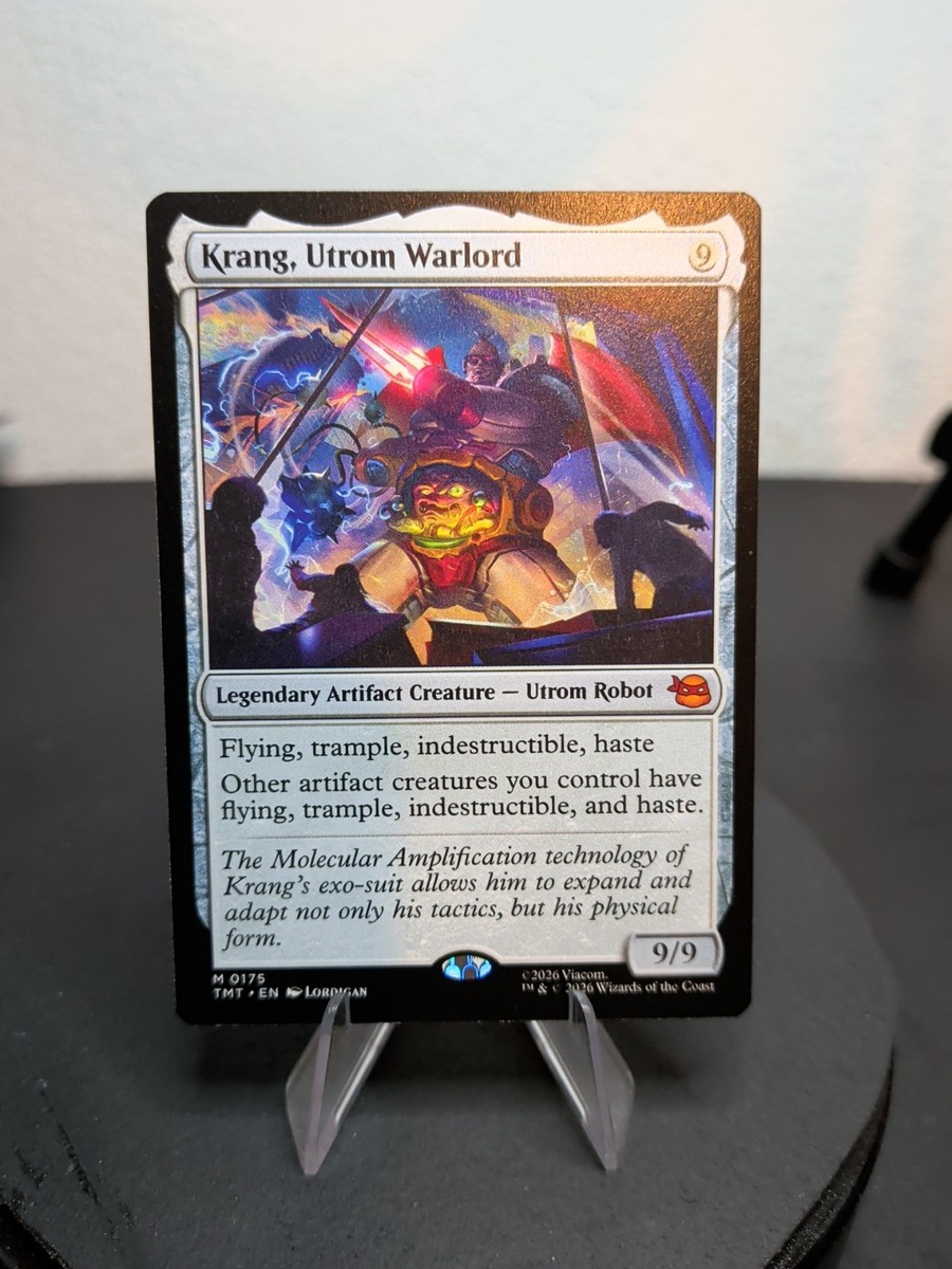mtg crossover cards Krang Utrom Warlord MTG TMNT Crossover Legendary Artifact Creature NM