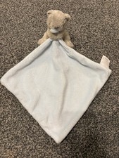 The Little White Company Bailey Teddy Bear Baby Comforter Blue Blankie