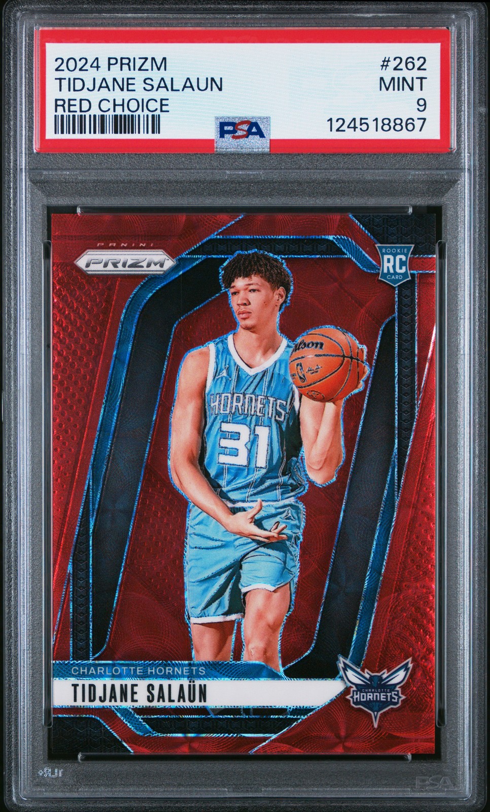 2024 Panini Prizm #262 Tidjane Salaun Red Choice Scope Rookie Card RC /88 PSA 9