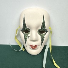 Venetian Masquerade Mask 4.5 Green Glitter Wall Decor