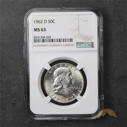 1962-D Franklin Silver Half Dollar 50c - NGC MS63 - Denver