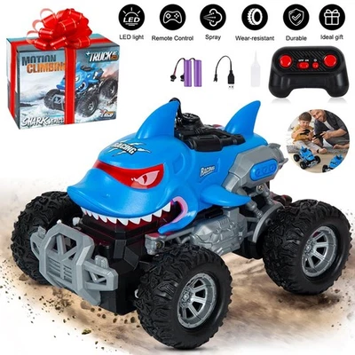 Kids Remote Control Car RC Mini Shark Monster Truck Cars Activity Toy w/Battery - Image 1 of 4