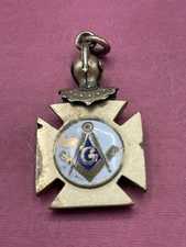 Vintage Masonic Knights Templar Pendant or Watch Fob Charm