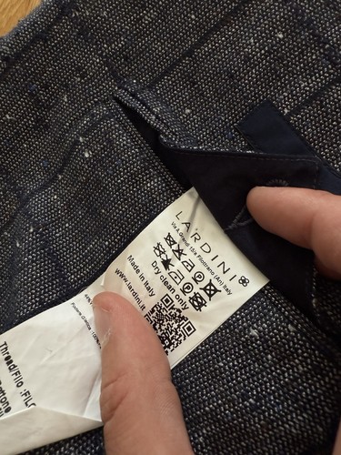Lardini Navy Blue Check Plaid Three Button Blazer Jacket Size 48 - Picture 8 of 13