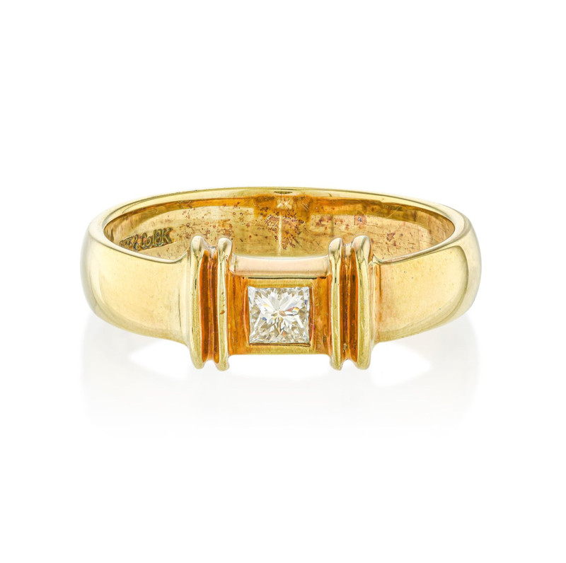Tiffany & Co. Sculptural Diamond Ring in 18K Yellow Gold, size 5 1/4, 4.9g