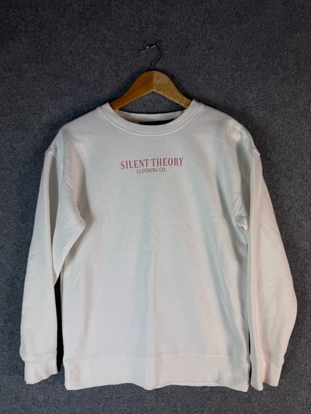 Silent Theroy Sweatshirt Womens Size 8 White Long Sleeve Sweatshirt Pullover