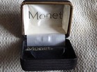 VINTAGE ART DECO MANSCHETTENKNÖPFE GOLDFARBEN...geometrische und einziehbare Ketten