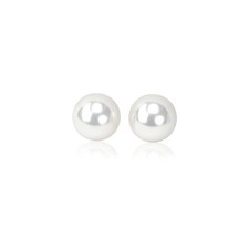 14k Yellow Gold Freshwater Cultured White Pearl Stud Earrings 5mm 