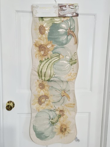 Shabby Chic Table Runner Thanksgiving Pumpkins NEW - 第 1/3 張圖片