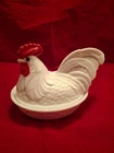 Vintage Westmoreland Milk Glass Rooster on a Nest