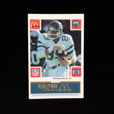 1986 Rocky Kiever  New York Jets McDonald's ''BLUE'' Regular Game Card #89