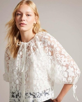Women Ted Baker Shirt White Viscose 44