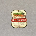 VINTAGE OLD HICKORY WAGON COMPANY PORCELAIN SIGN GAS OIL CAR TRUCK MOTORCYCLE