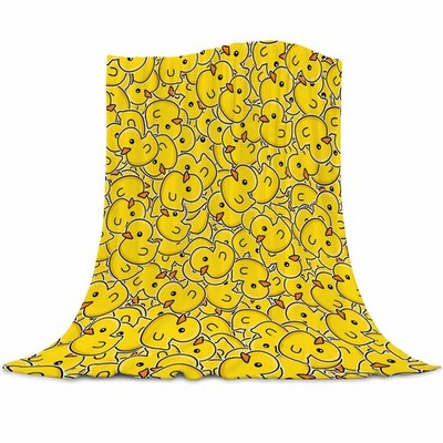 Cute Duck Throw Blankets Yellow Cartoon Ducks Throw Blanket Soft Lightweight ...