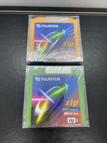 Lot of 2 Fujifilm IBM Formatted 100MB Zip Disks Diskette NEW Still Sealed