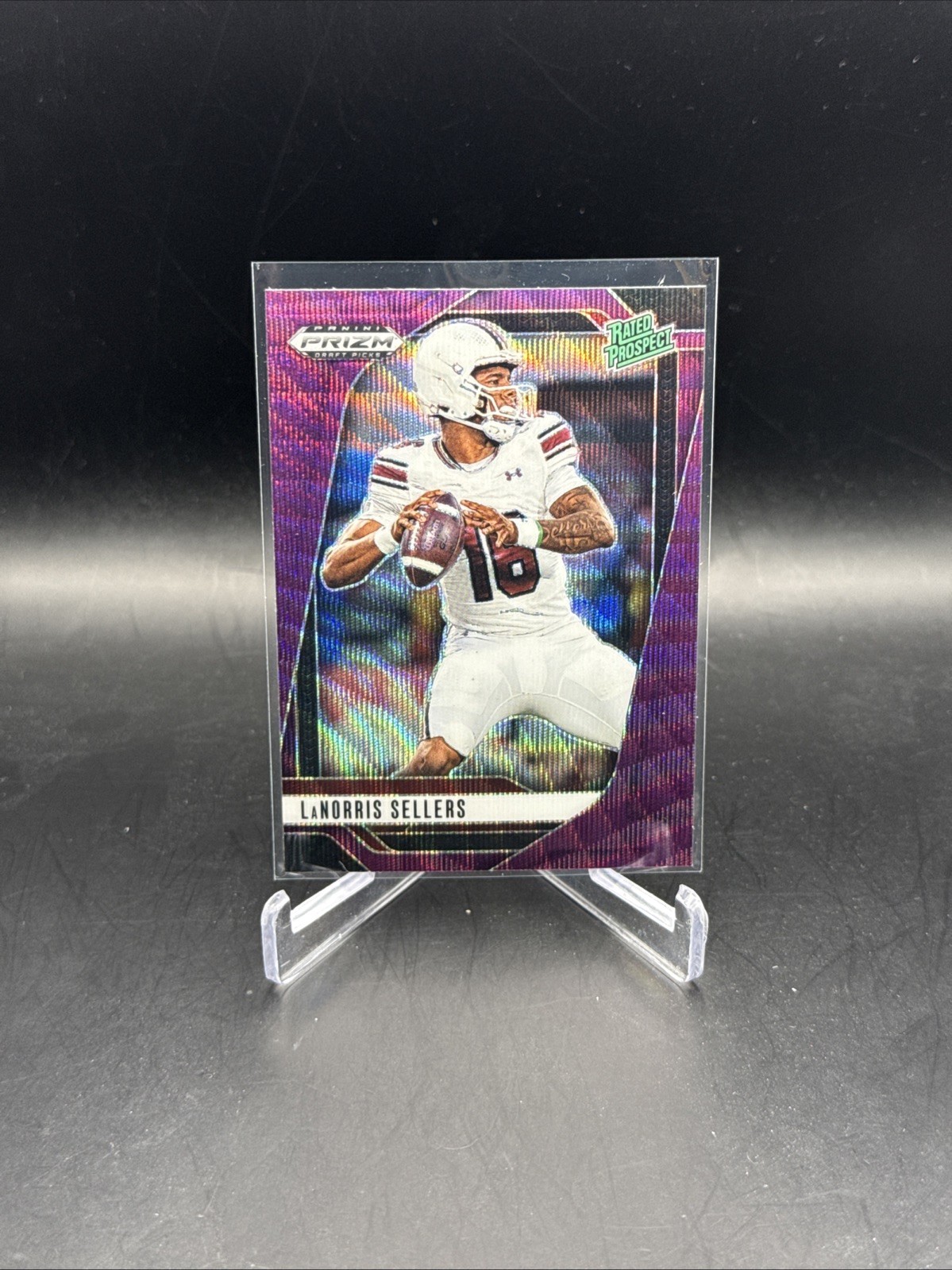 LaNorris Sellers: 2025 Prizm Draft Picks -Purple Wave Prizm #165 -Gamecocks