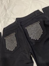 NEW La Bijou Black Skinny Jegging Pants with Embellished Pockets Small