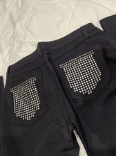 NEW La Bijou Black Skinny Jegging Pants with Embellished Pockets Small