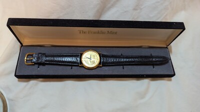 THE FRANKLIN MINT ゴールド ブラック ブレスレットウォッチ THE FRANKLIN MINT ゴールド ブラック ブレスレットウォッチ THE