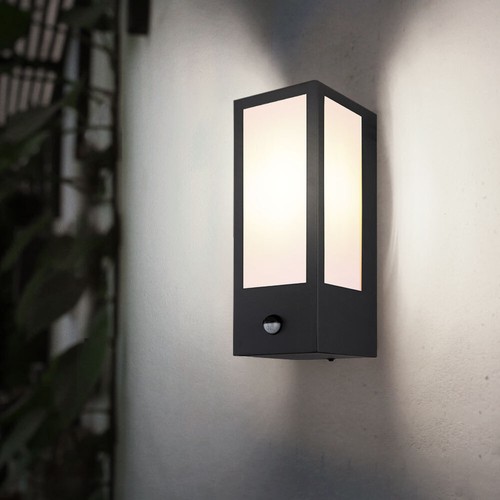 Außenleuchte Wandlampe Hauswandleuchte E27 Bewegungsmelder schwarz opal Garten - Bild 4 von 6