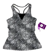 Soybu Athletic Tank Top Womens Small Black Geo Print Racerback Yoga Activewear