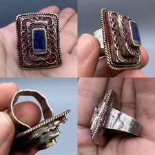 Genuine Ancient Roman Lapis Natural Stone Ring Restored