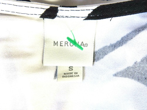 MERONA SZ S Black/White Empire Waist 1 Layer Cap Sleeve Pullover Tunic Dress - Picture 9 of 10