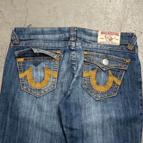 y2k true religion joey super t thick stitch flaps jeans 34x32 chief keef grunge - Picture 2 of 8