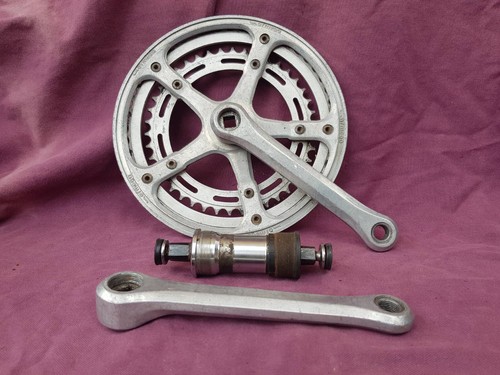 Retro Vintage Ofmega Doppel Rennrad Kettensatz, mit Bash Guard und Tretlager