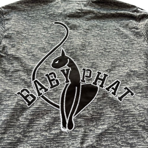 Baby Phat Women’s Sz Large Heather Gray Embroidered Logo Y2K Zip Collared Jacket - Picture 17 of 19