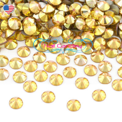 Yellow Gold 20ss Crystals For Nail Art Flatback Swarovski Rhinestones Qty.144