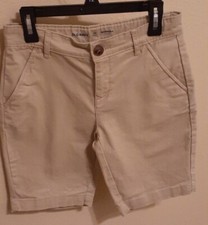 L K- Boys Old Navy Bermuda Stretch Khaki School Uniform Shorts 14 Slim Adj Wst