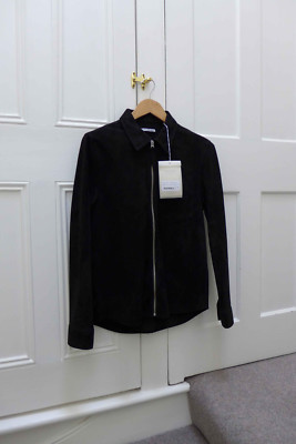 Our Legacy Zip Shirt Jacket in Black Suede, size Small/46 Our Legacy Zip Shirt Jacket in Black Suede, size Small/46