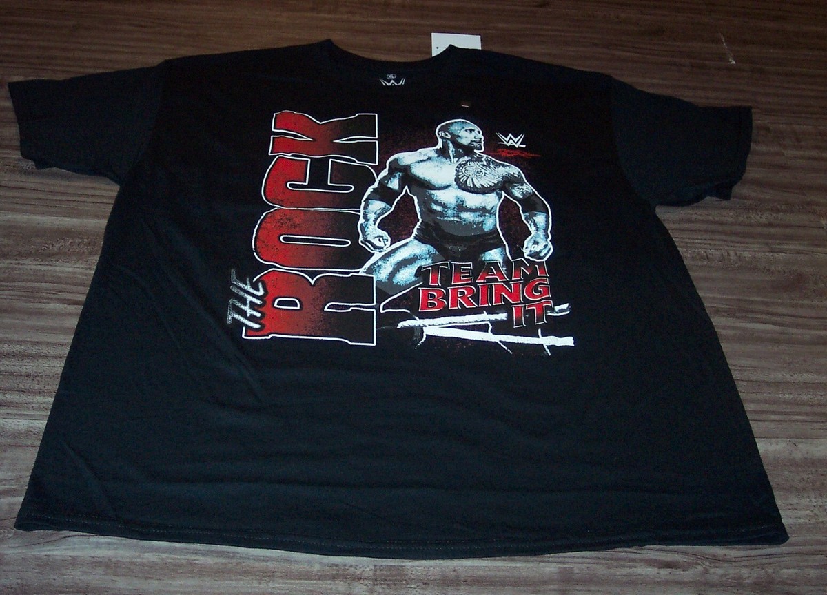 WWF WWE THE ROCK Dwayne Johnson Team Bring It T-SHIRT MENS