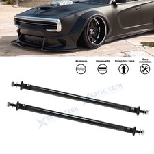 2Pcs Sporty Alloy Finish Front Bumper Lip Splitter Strut Rod Tie Bars For Dodge