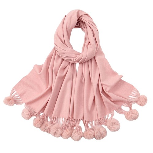 Women Cashmere Wool Tassel Ball Scarf Wrap Shawl Winter Warm Long Wide Scarves - Picture 17 of 20