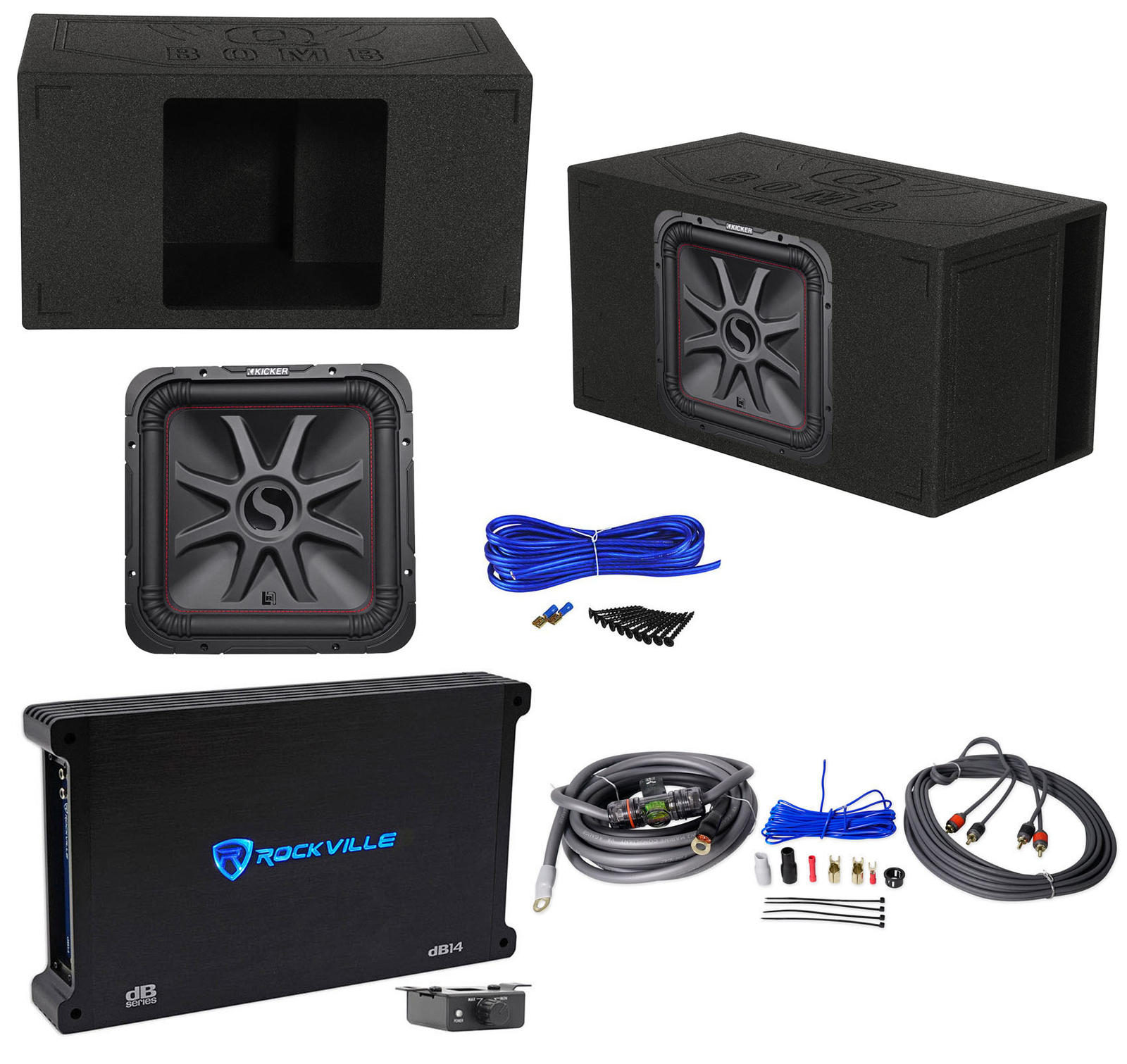 Автомобильный сабвуфер KICKER 45L7R154 15 1800 Вт L7R Портированная коробка моноусилитель Провода 105290₽