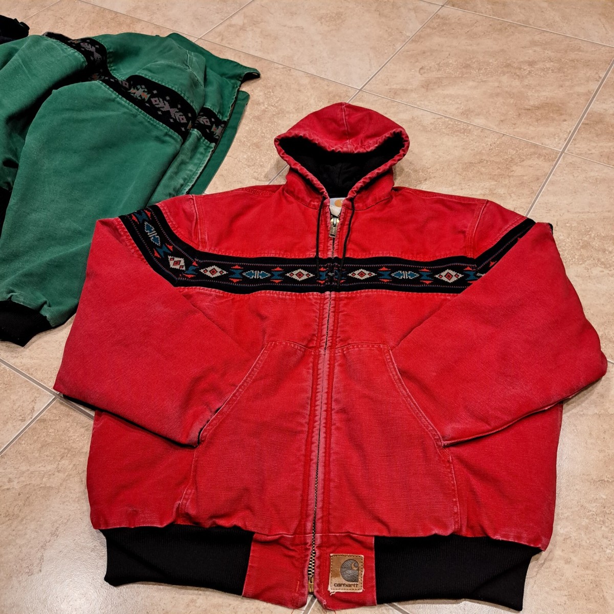 Vintage Carhartt Southwest Quilted Flannel-Lined Jacket (Aztec