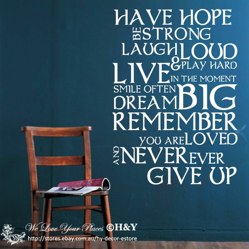 Inspirational "Have Hope Be Strong" DIY Wall Stickers Removable Wall Decal Quote