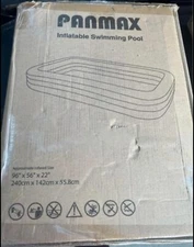 ⚡️ Panmax Inflatable Above Ground Swimming Kiddie Pool 96" x 56" x 22" NEW ⚡️
