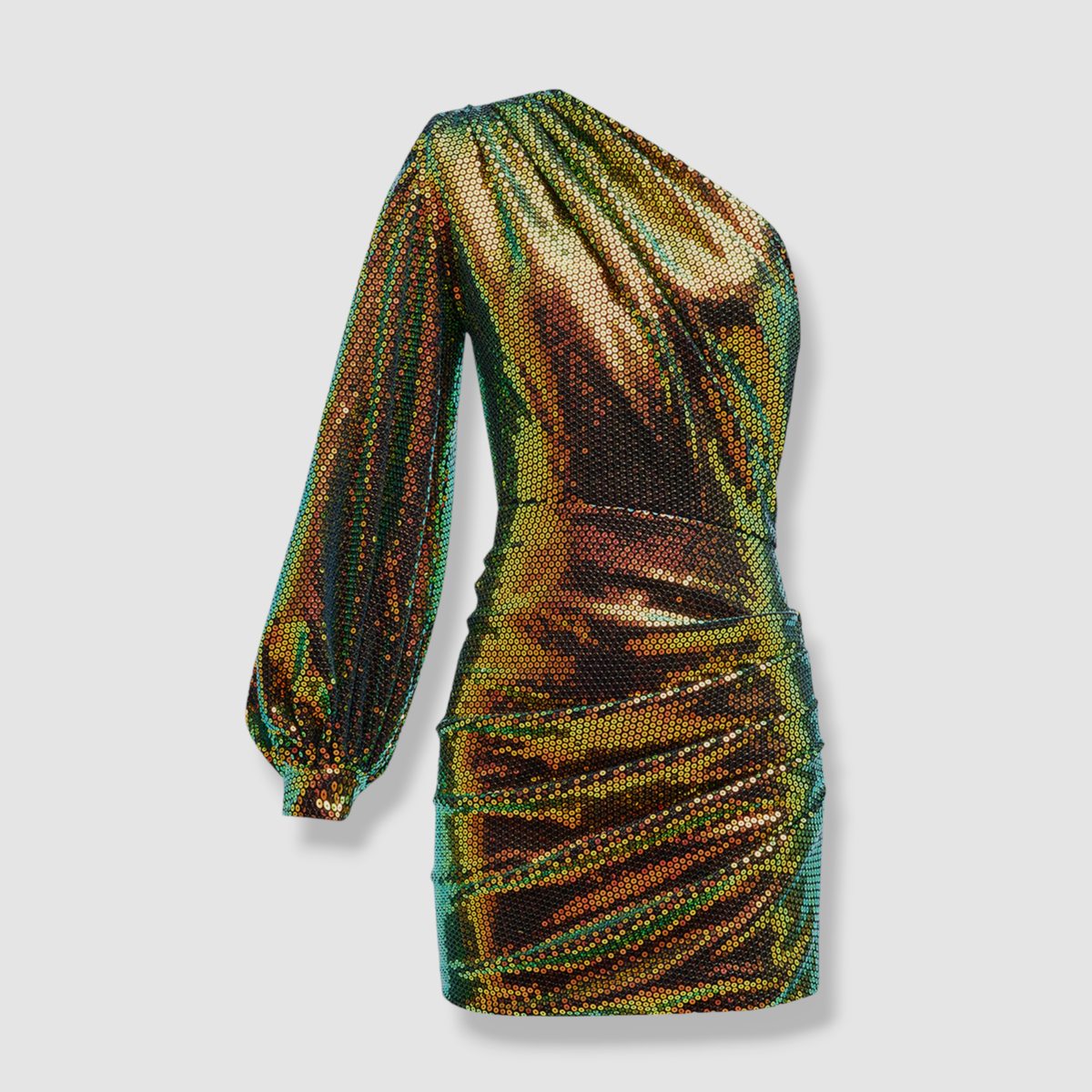 bronx and banco one shoulder dress Bronx Banco Tokyo One Shoulder Mini Dress in Gold Multi