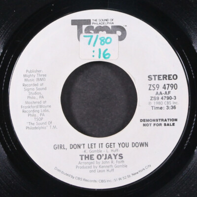 O'JAYS: girl don't let it get you down TSOP 7'' Single 45 RPM